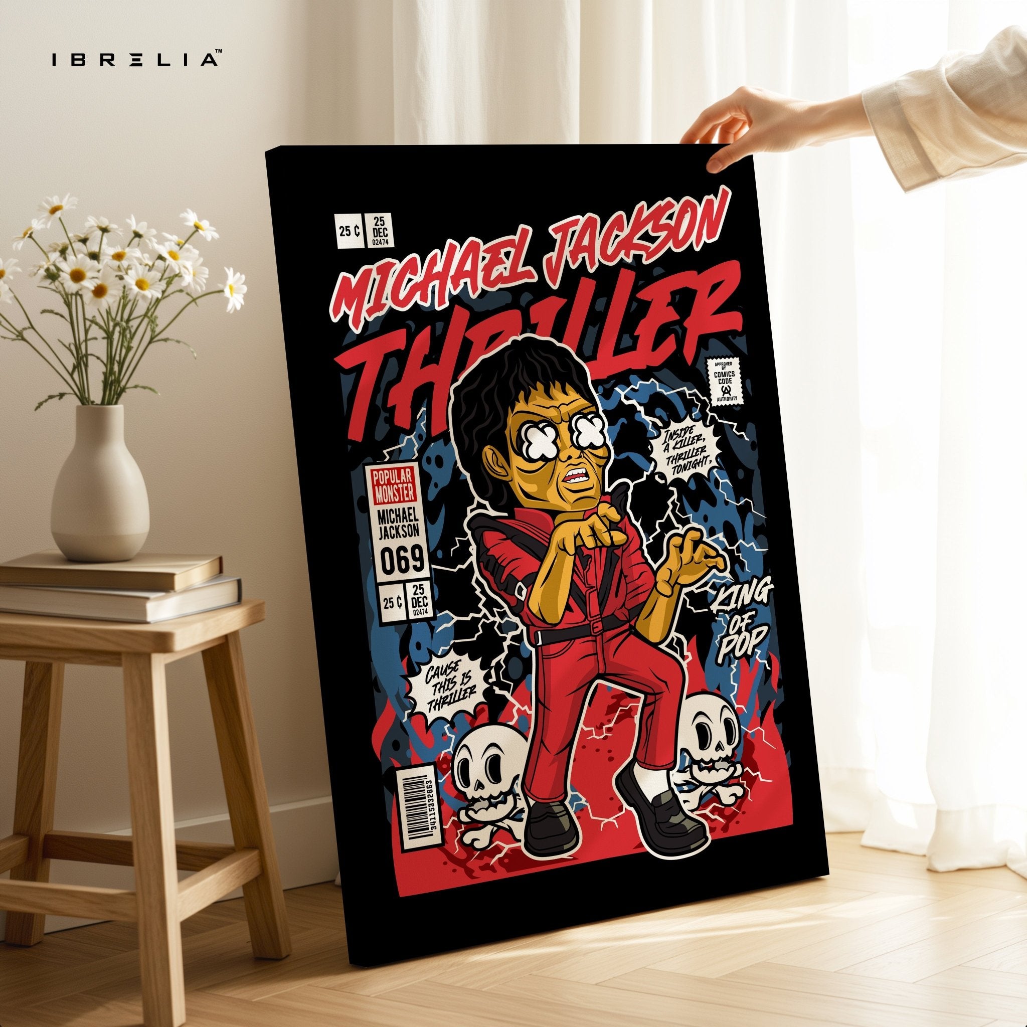 Michael Jackson “Thriller” Pop Art Comic Edition – 4K Ultra Wrap Frame Wall Art in Pakistan | IBRELIA™ - IBRELIA