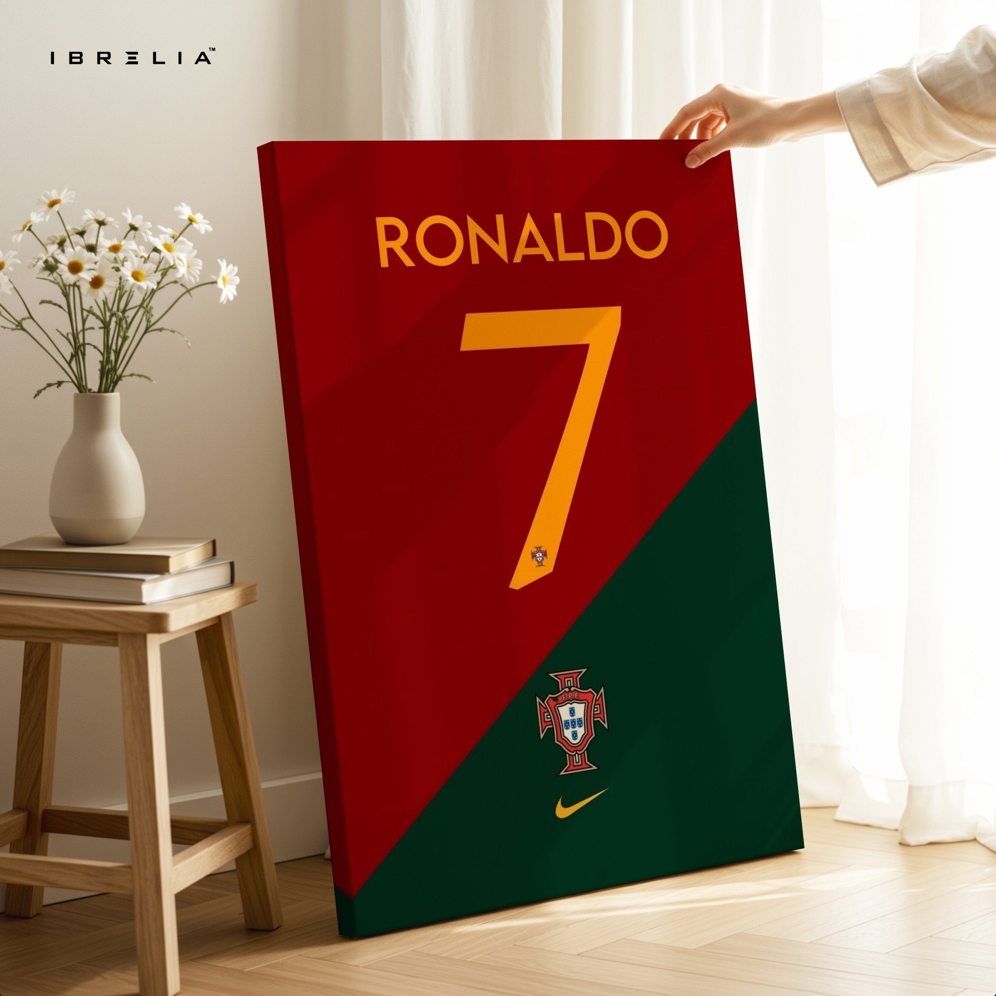 Cristiano Ronaldo Portugal No. 7 Wall Frame | 4K Ultra Wrap Frame Wall Art in Pakistan | IBRELIA™