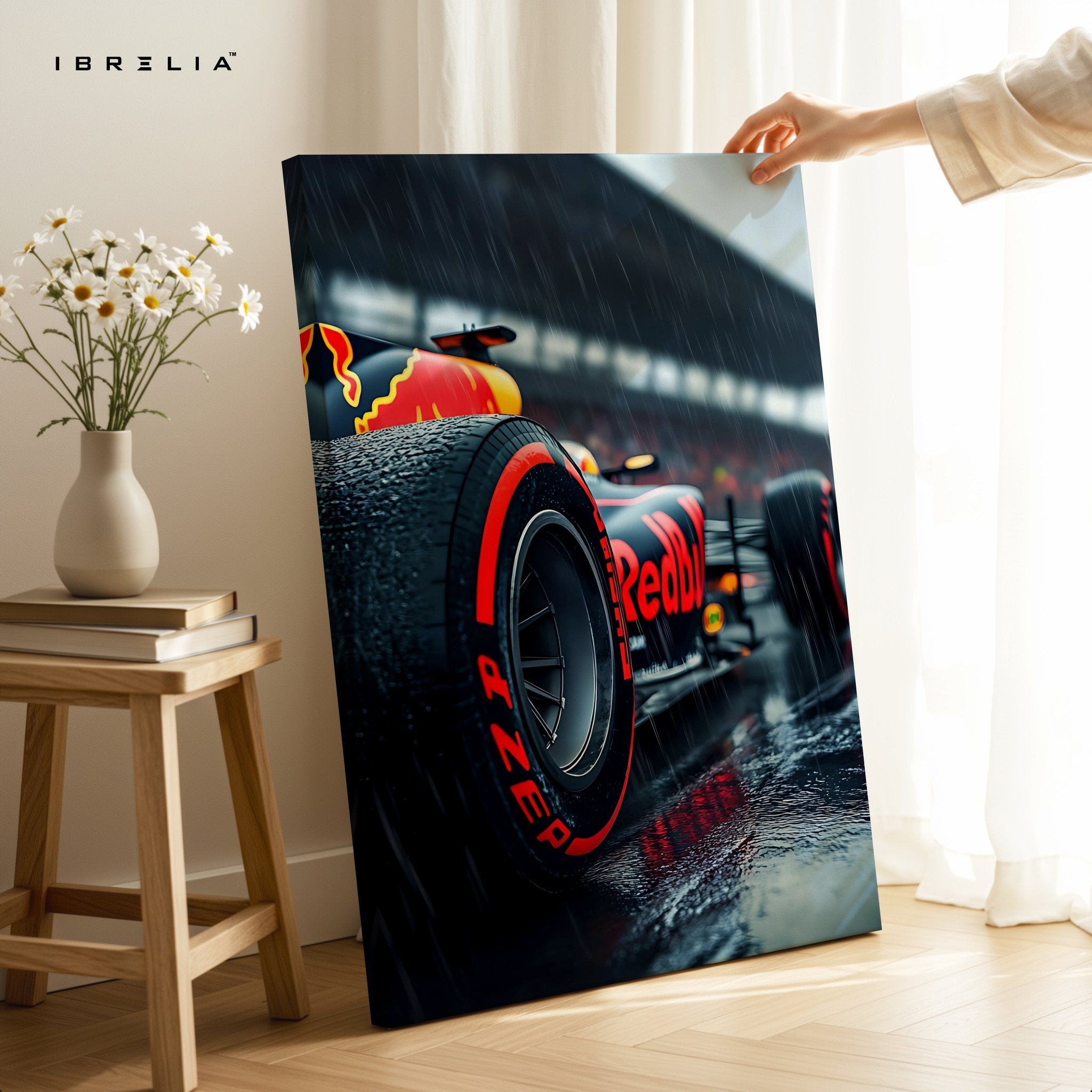 Red Bull F1 Rain Edition 4K Ultra Wrap Frame Wall Art in Pakistan | IBRELIA™ - IBRELIA