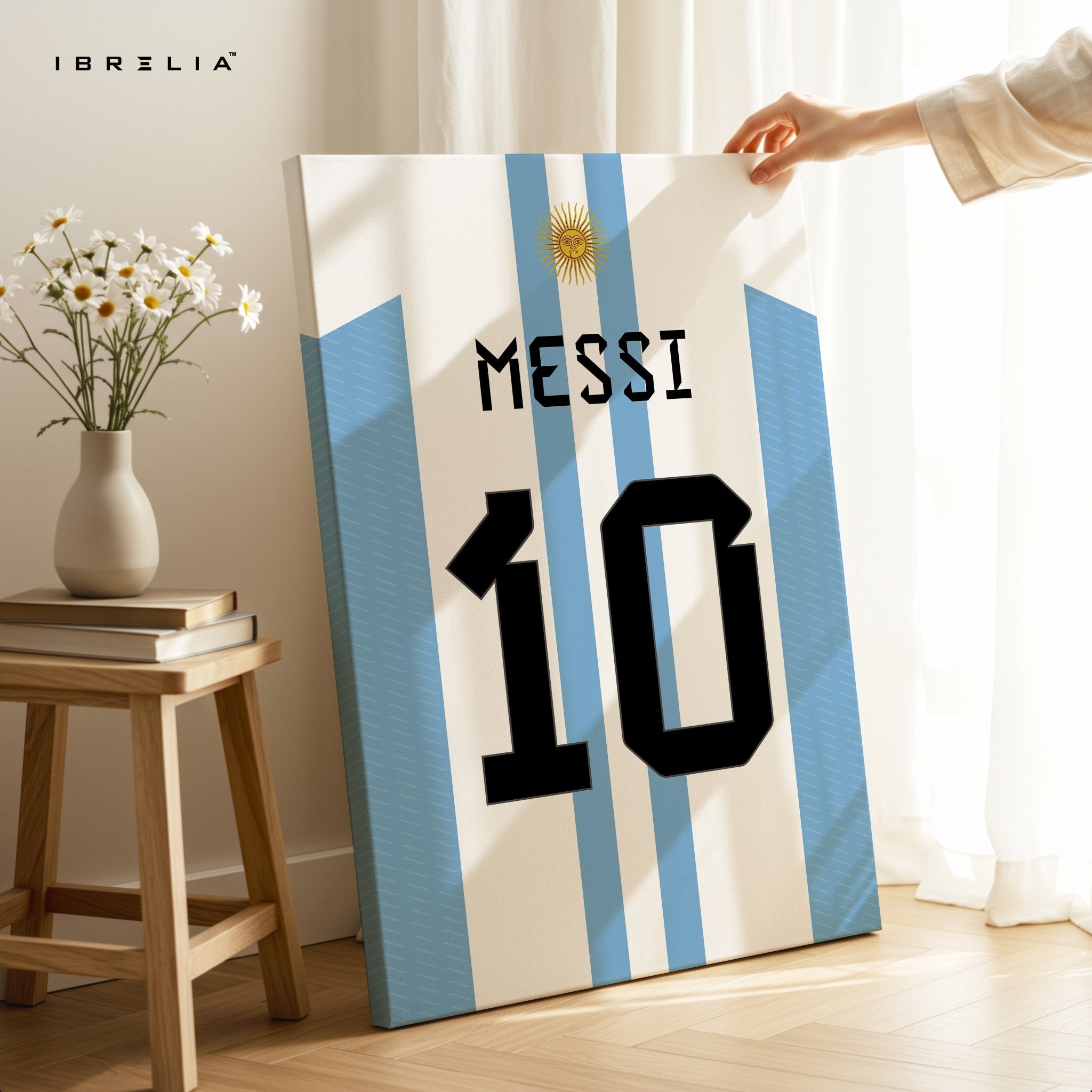 Lionel Messi Argentina No.10 Jersey – 4K Ultra Wrap Frame Wall Art in Pakistan | IBRELIA™ - IBRELIA