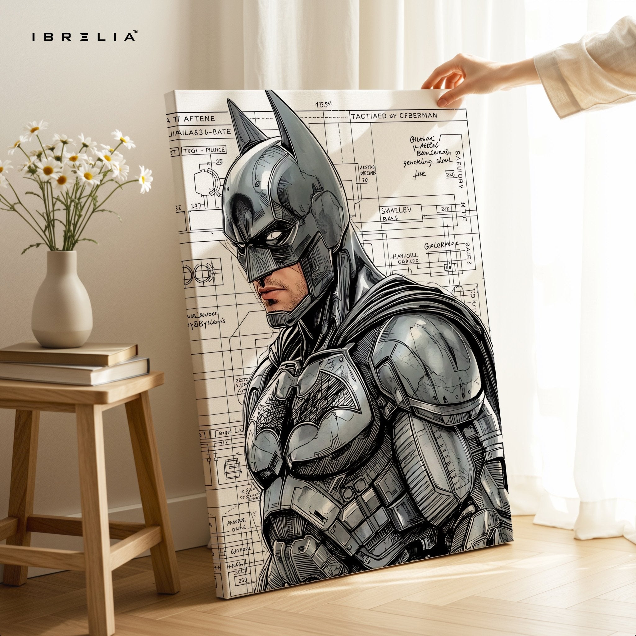 Blueprint Batman 4K Ultra HD Wall Art in Pakistan | IBRELIA™ - IBRELIA