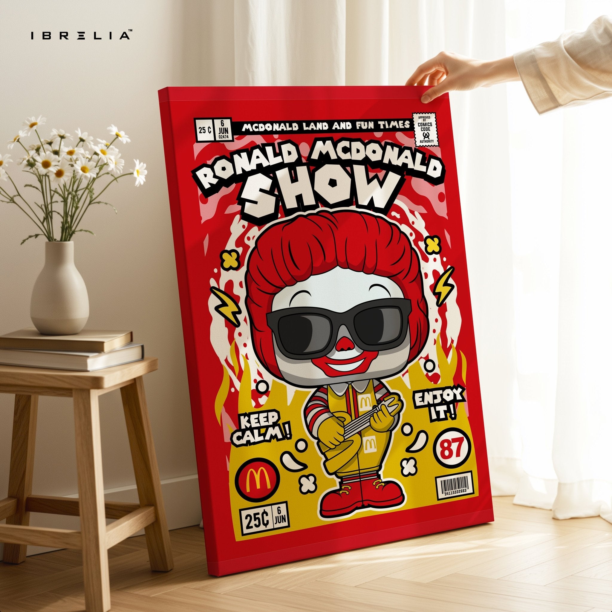 Ronald McDonald “Comic Edition” Pop Art Wall Frame – 4K Ultra Wrap Frame Wall Art in Pakistan | IBRELIA™ - IBRELIA
