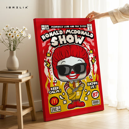 Ronald McDonald “Comic Edition” Pop Art Wall Frame – 4K Ultra Wrap Frame Wall Art in Pakistan | IBRELIA™ - IBRELIA
