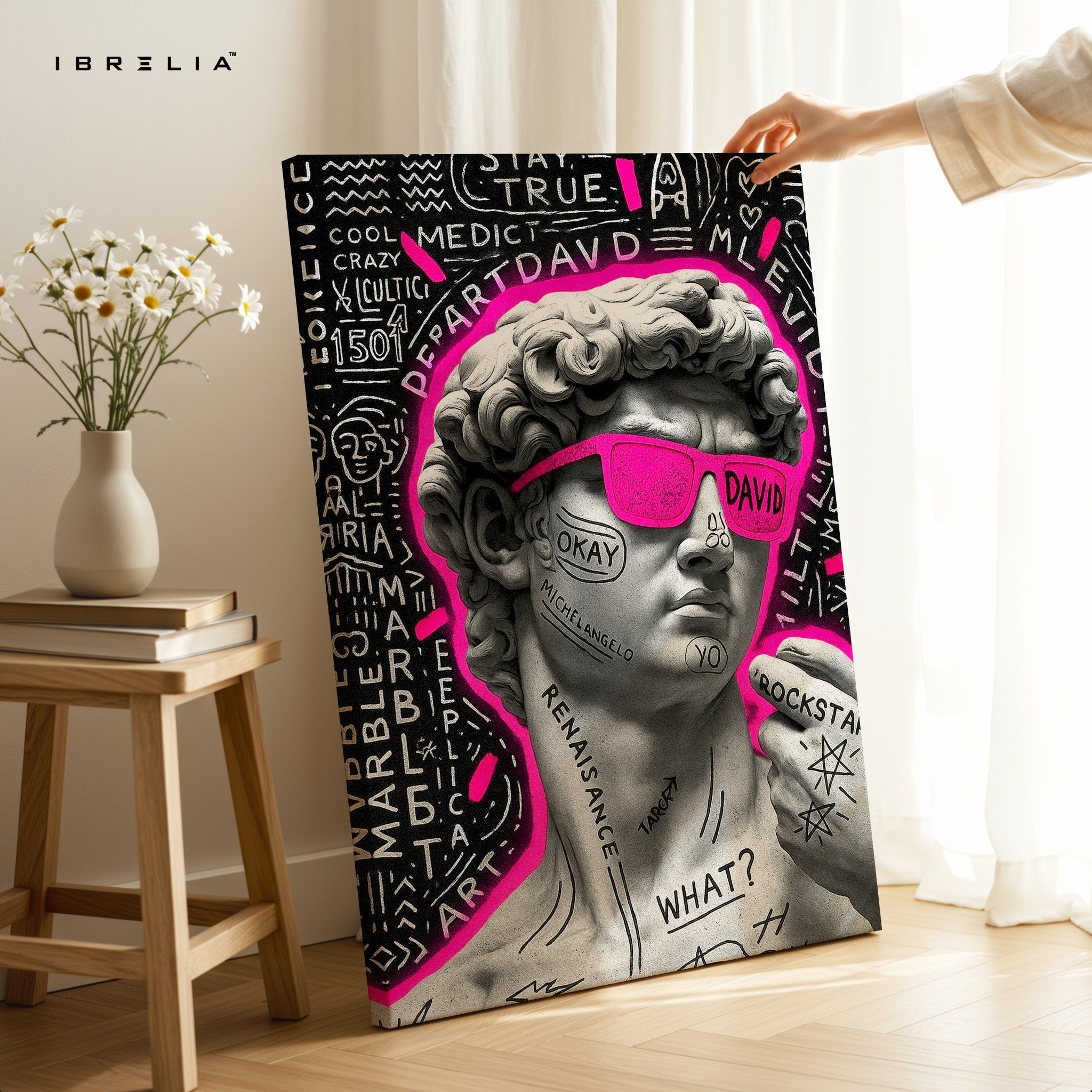 David Rockstar Neon Wall Frame | 4K Ultra Wrap Frame Wall Art in Pakistan | IBRELIA™ - IBRELIA