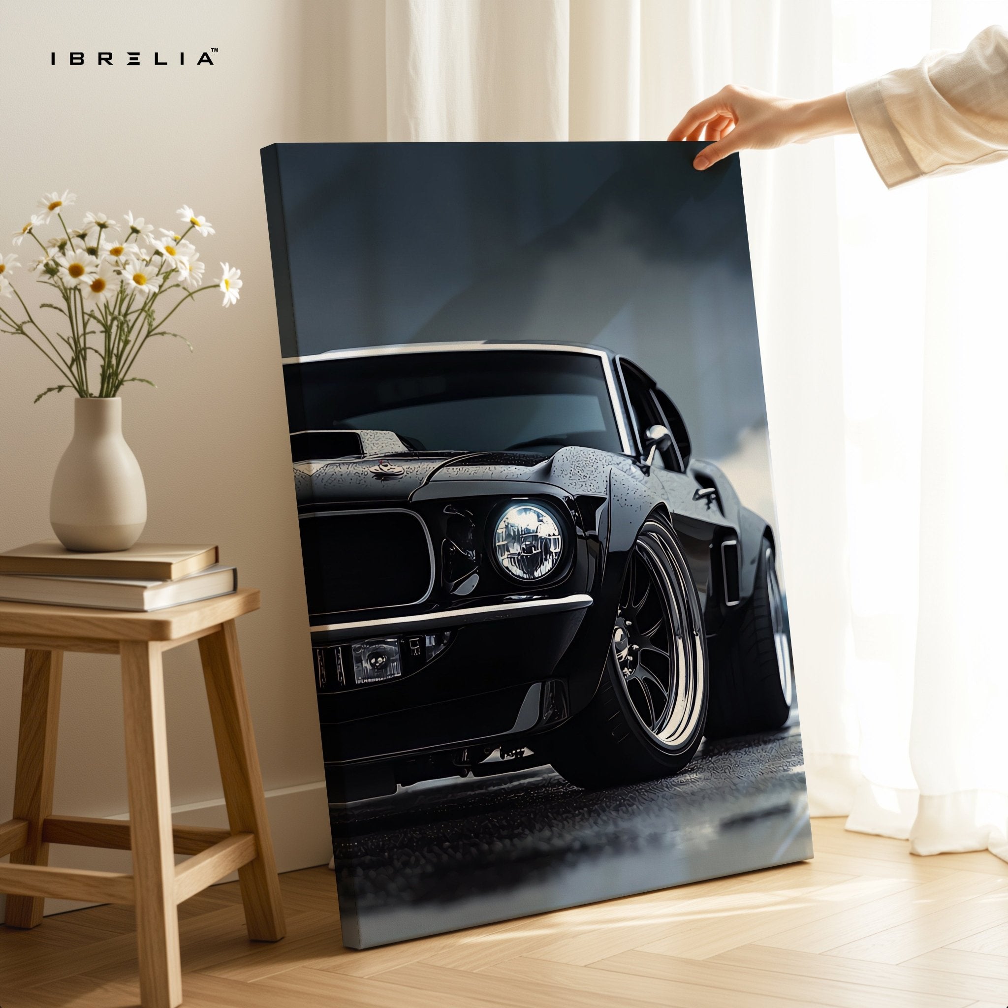 Black Mustang 4K Ultra Wrap Frame Wall Art in Pakistan | IBRELIA™ - IBRELIA