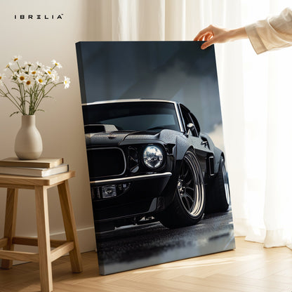 Black Mustang 4K Ultra Wrap Frame Wall Art in Pakistan | IBRELIA™ - IBRELIA