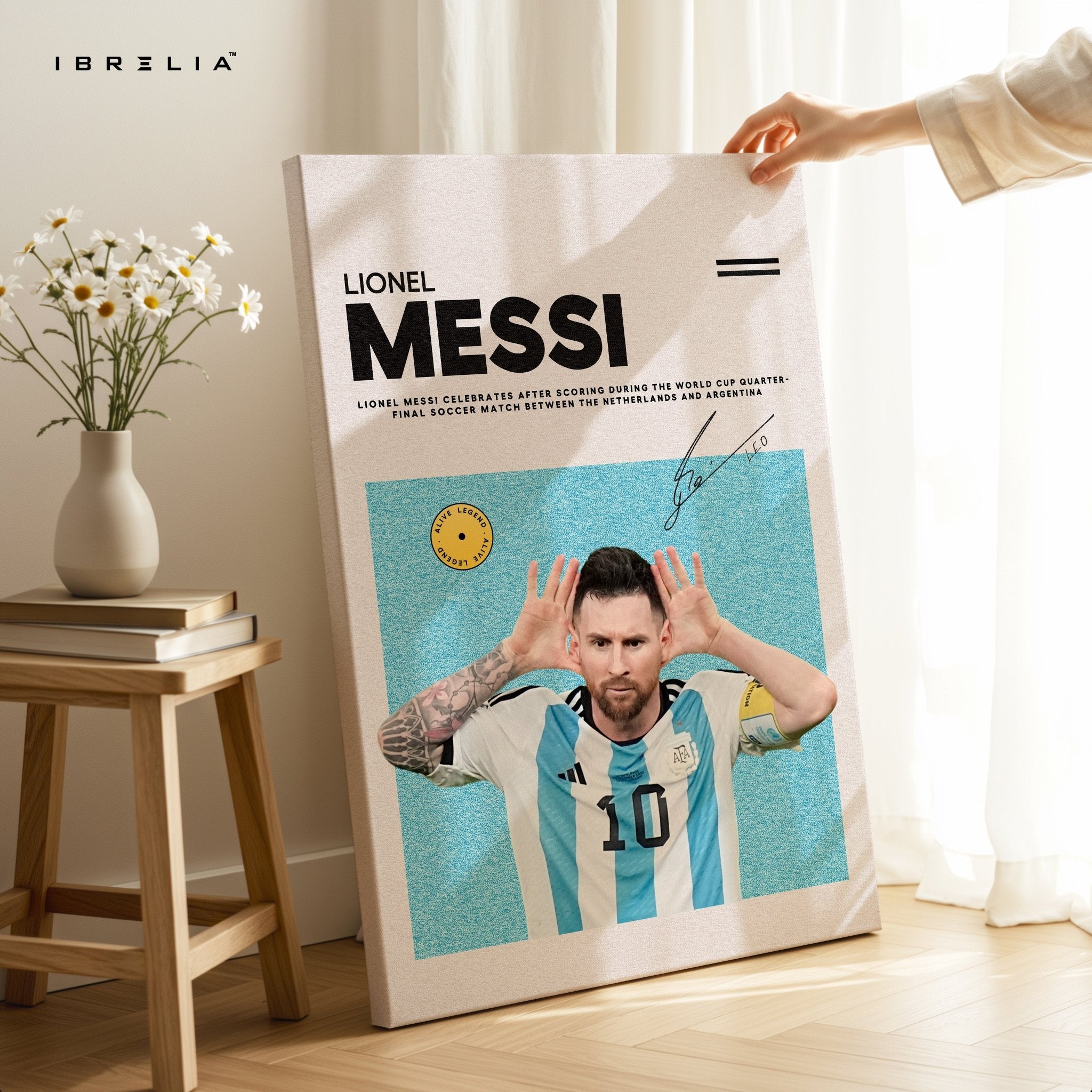 Lionel Messi Celebration Pose – 4K Ultra Wrap Frame Wall Art in Pakistan | IBRELIA™ - IBRELIA