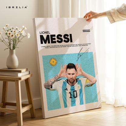 Lionel Messi Celebration Pose – 4K Ultra Wrap Frame Wall Art in Pakistan | IBRELIA™ - IBRELIA