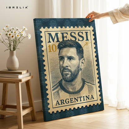 Messi Stamp Edition – 4K Ultra Wrap Frame Wall Art in Pakistan | IBRELIA™ - IBRELIA