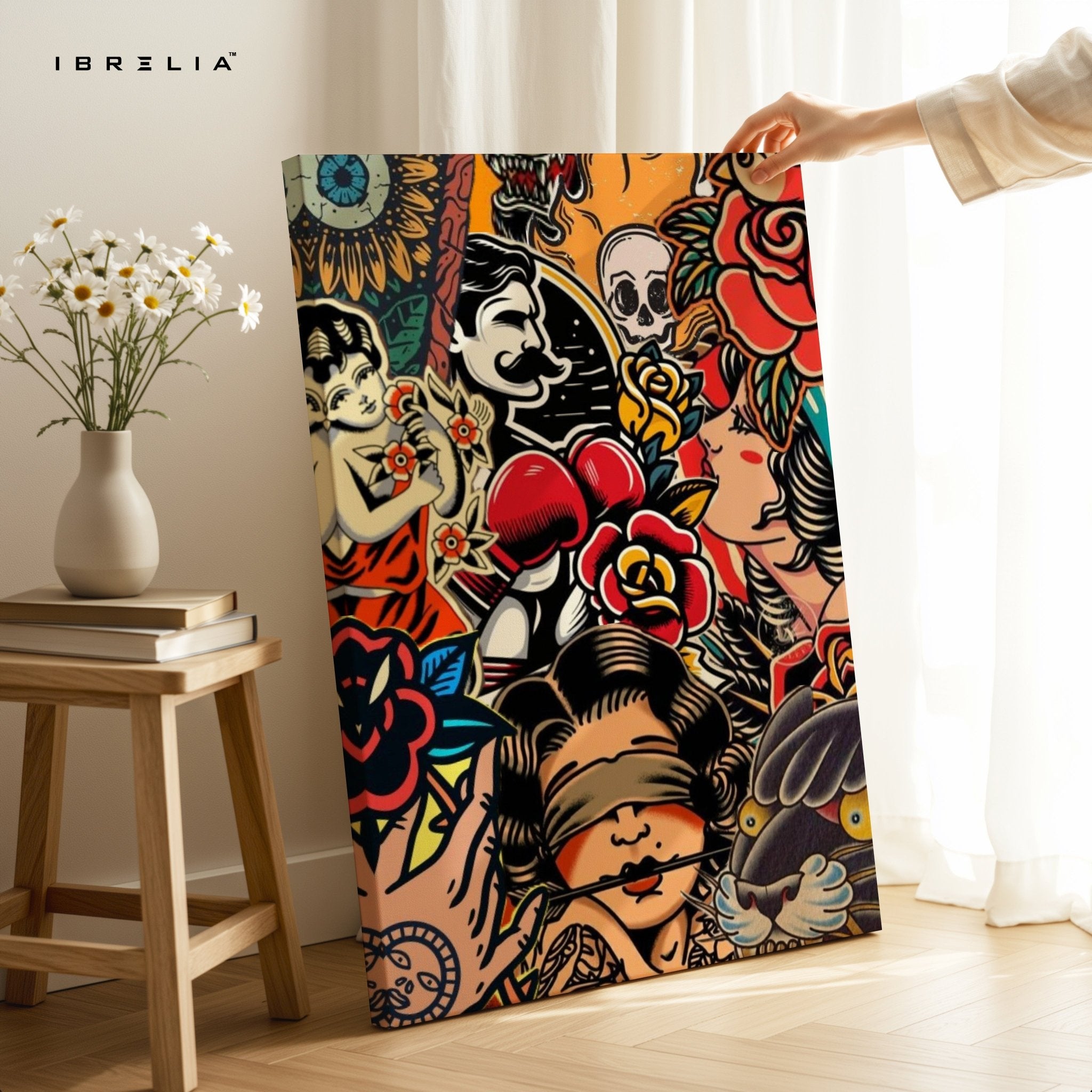 Graffiti Tattoo Collage Wall Frame | 4K Ultra Wrap Frame Wall Art in Pakistan | IBRELIA™ - IBRELIA