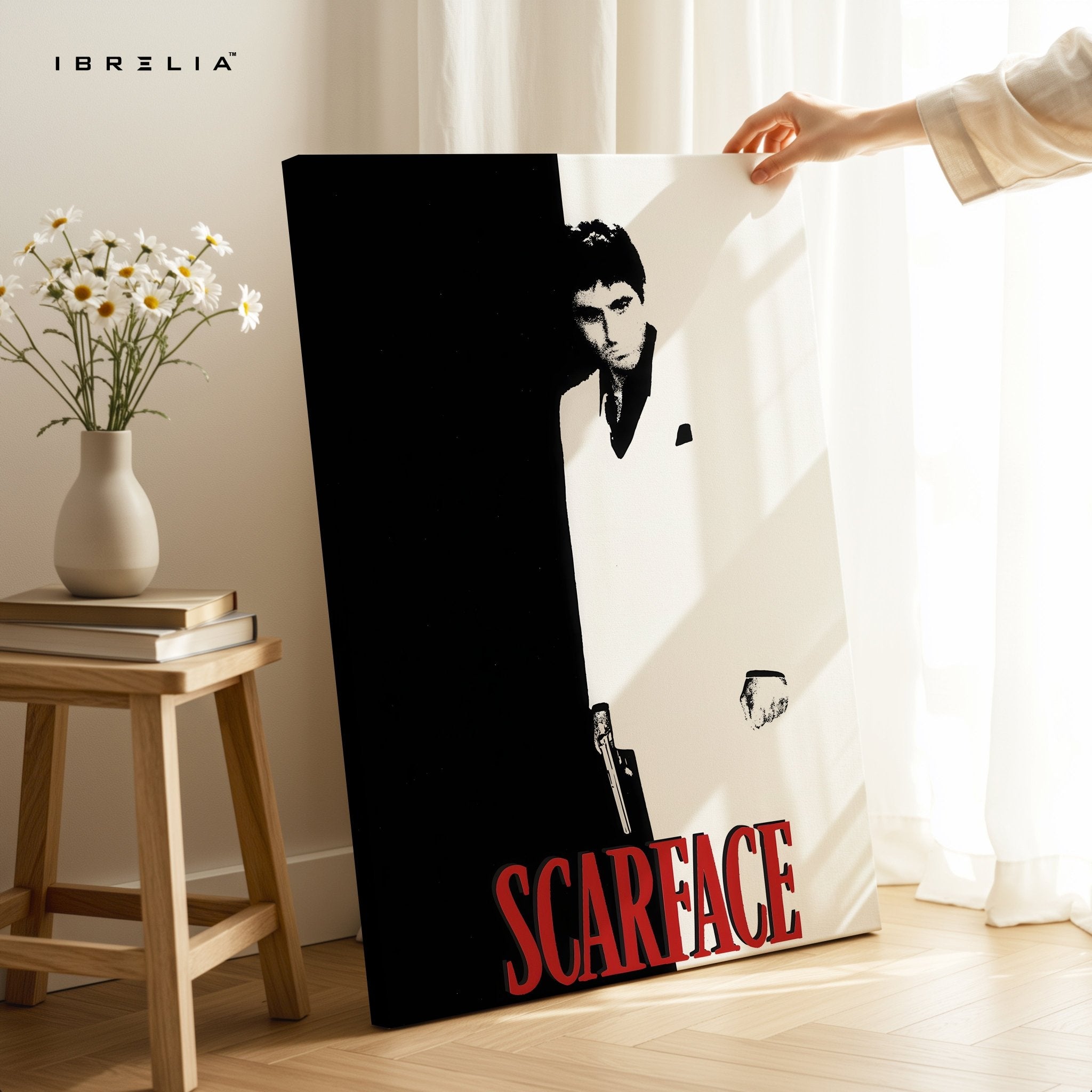 Scarface Minimalist Black & White Wall Frame | 4K Ultra Wrap Frame Wall Art in Pakistan | IBRELIA™ - IBRELIA