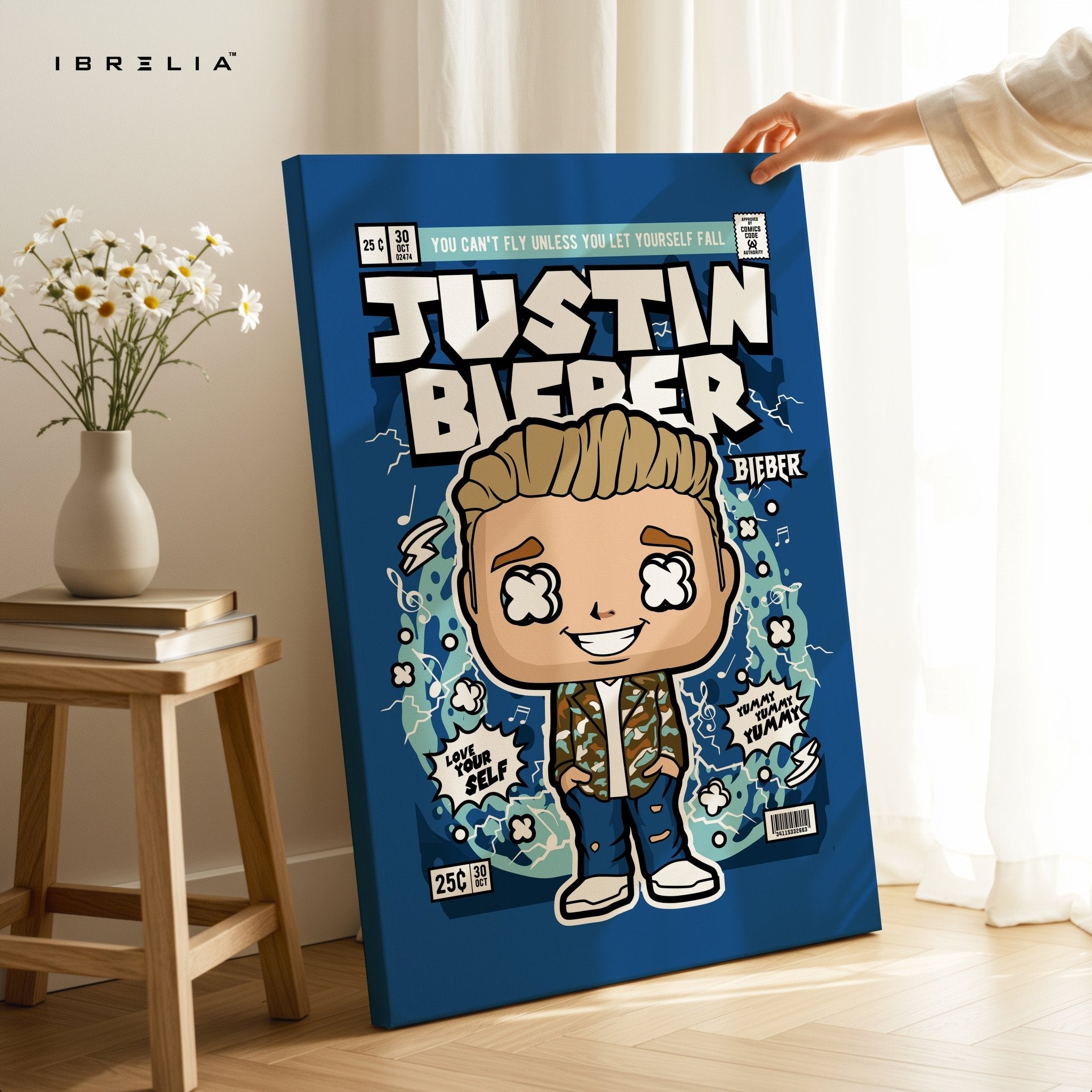 Justin Bieber Pop Art Comic Edition – 4K Ultra Wrap Frame Wall Art in Pakistan | IBRELIA™ - IBRELIA