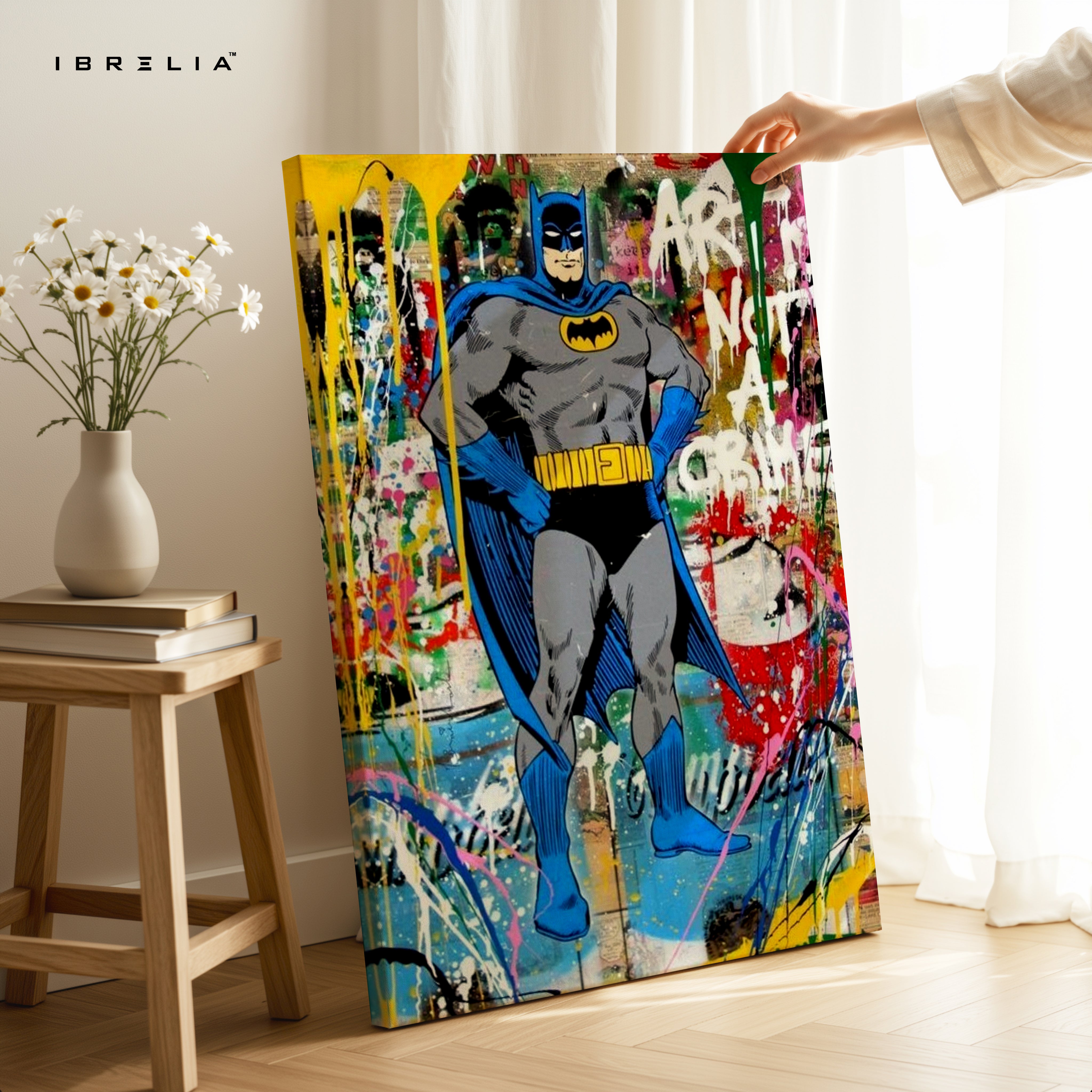 Batman Graffiti Wall Frame | 4K Ultra Wrap Frame Wall Art in Pakistan | IBRELIA™
