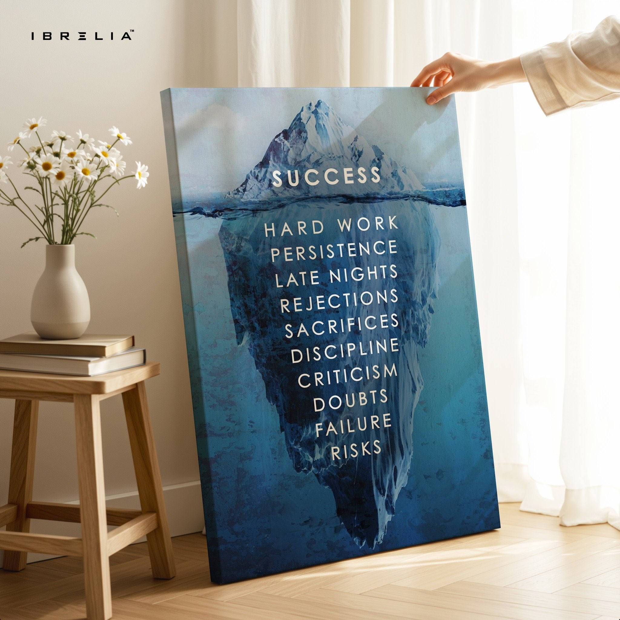 “Success Iceberg” Motivational Wall Art – Hard Work Beneath the Surface | IBRELIA™ - IBRELIA