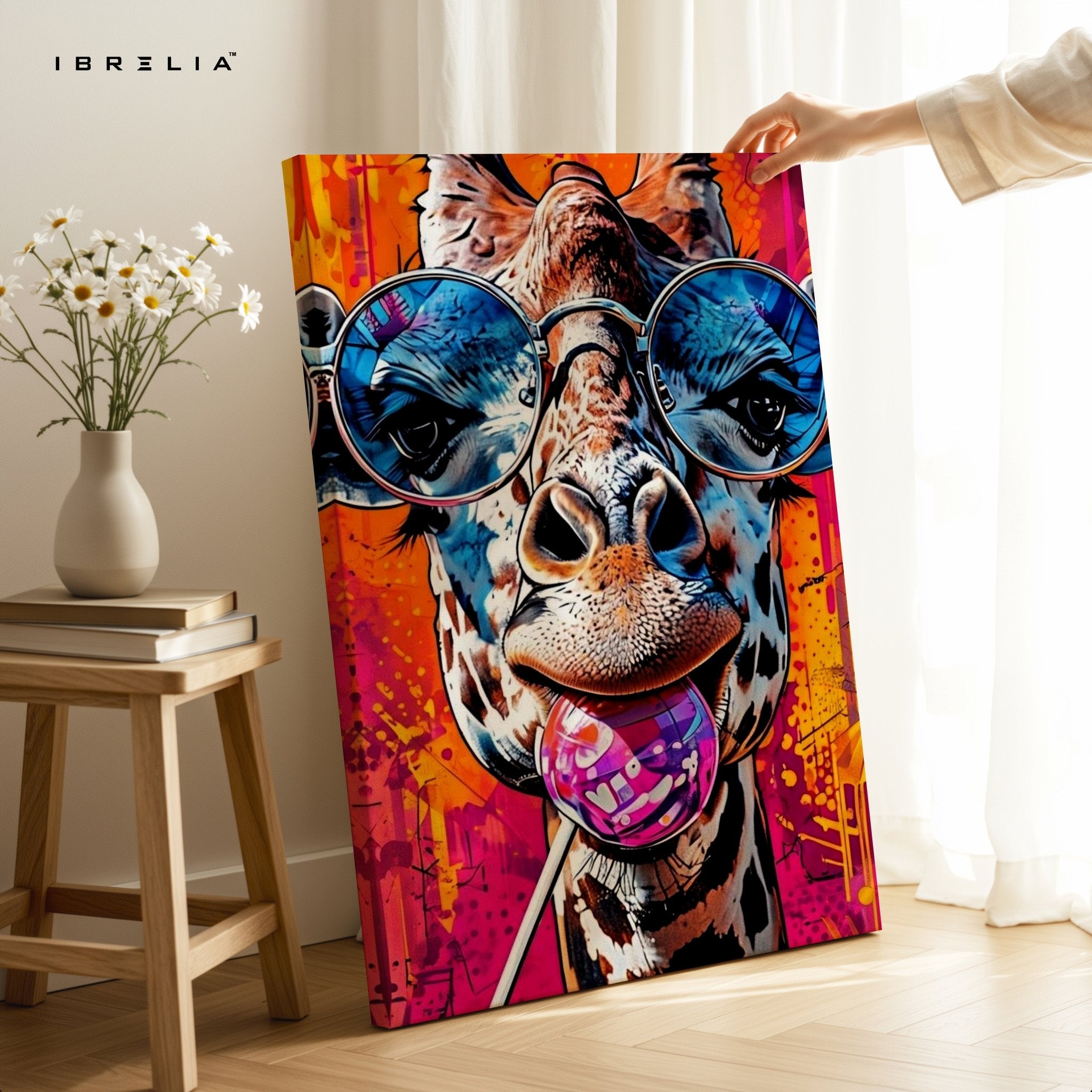 Graffiti Giraffe Wall Frame | 4K Ultra Wrap Frame Wall Art in Pakistan | IBRELIA™