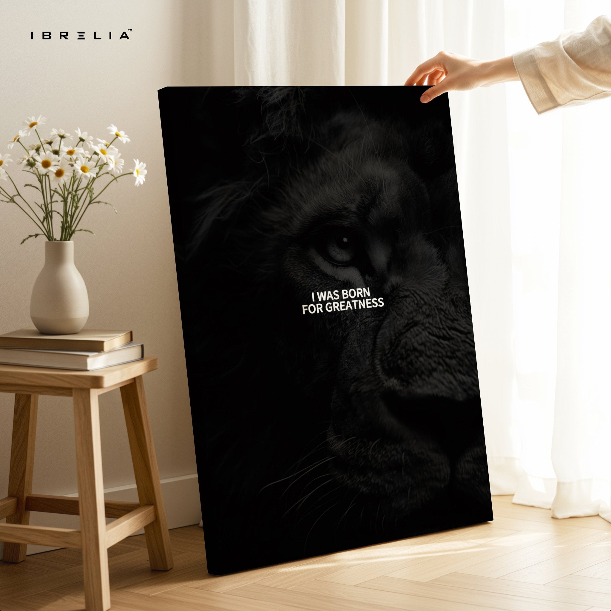 Born for Greatness Lion Wall Frame | 4K Ultra Wrap Frame Wall Art in Pakistan | IBRELIA™ - IBRELIA