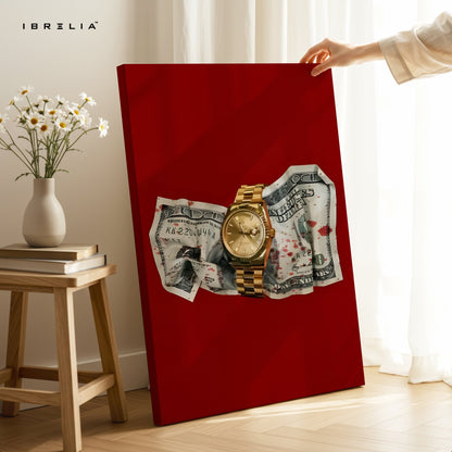 Golden Time Wall Art – Money x Luxury Edition | IBRELIA™ - IBRELIA