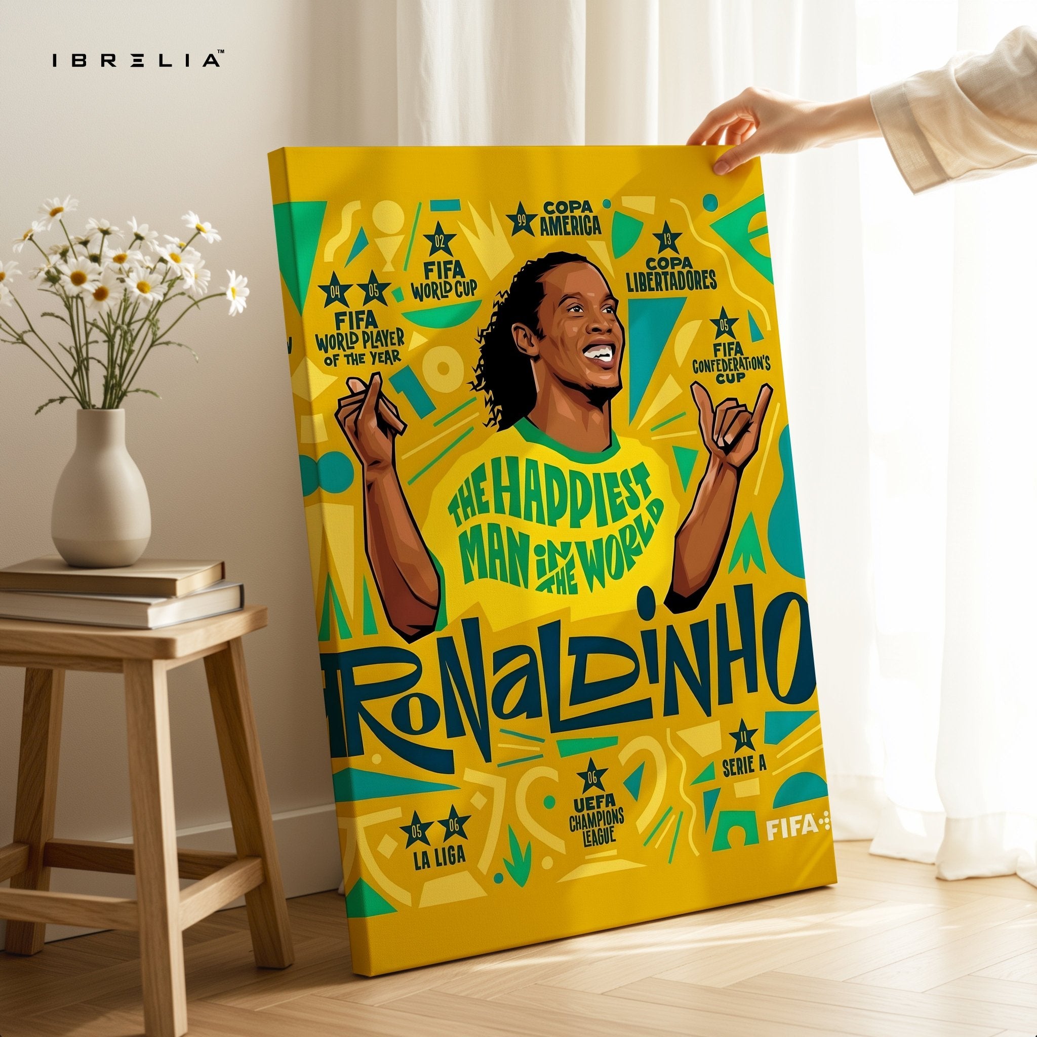 Ronaldinho Wall Art – The Happiest Man in the World Edition | IBRELIA™ - IBRELIA