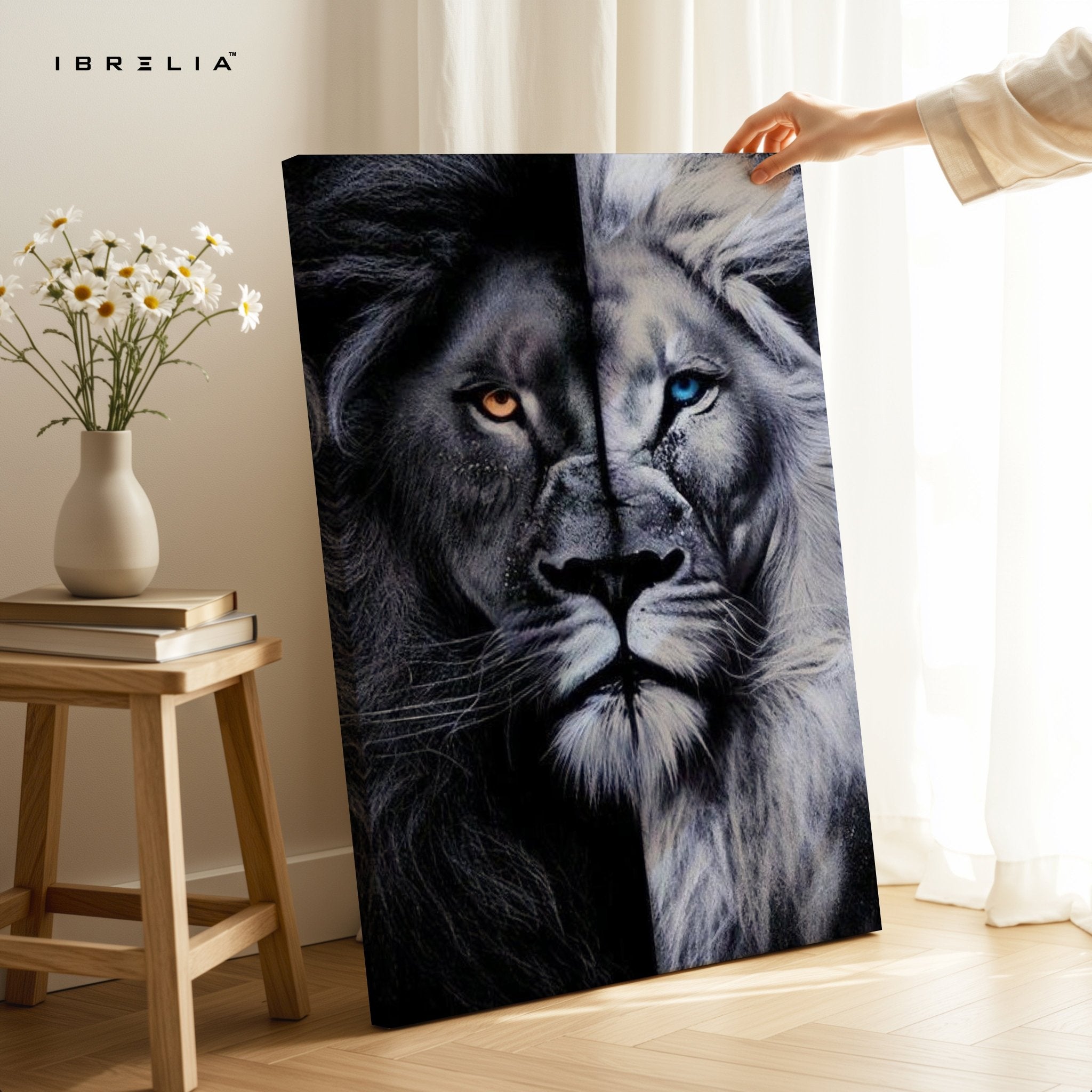 Dual Lion Majesty Wall Frame | 4K Ultra Wrap Frame Wall Art in Pakistan | IBRELIA™ - IBRELIA