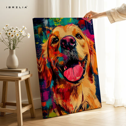 Colorful Golden Retriever Wall Frame | 4K Ultra Wrap Frame Wall Art in Pakistan | IBRELIA™ - IBRELIA