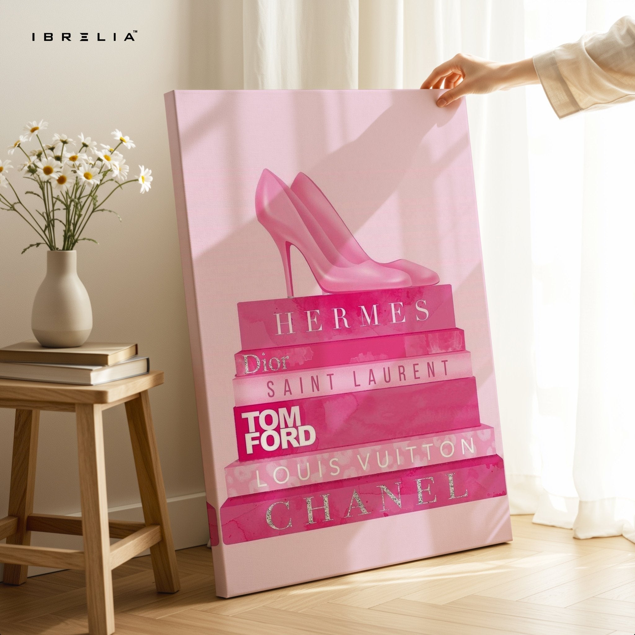Pink Luxury Books Wall Frame | 4K Ultra Wrap Frame Wall Art in Pakistan | IBRELIA™