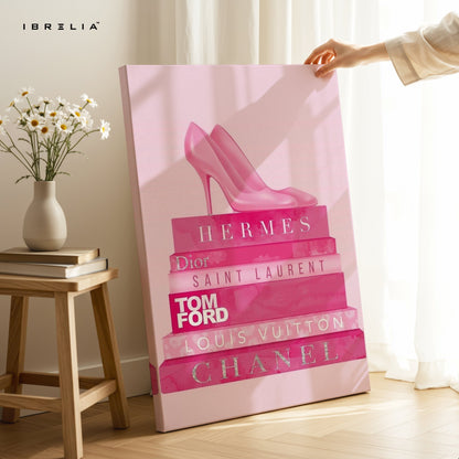 Pink Luxury Books Wall Frame | 4K Ultra Wrap Frame Wall Art in Pakistan | IBRELIA™ - IBRELIA