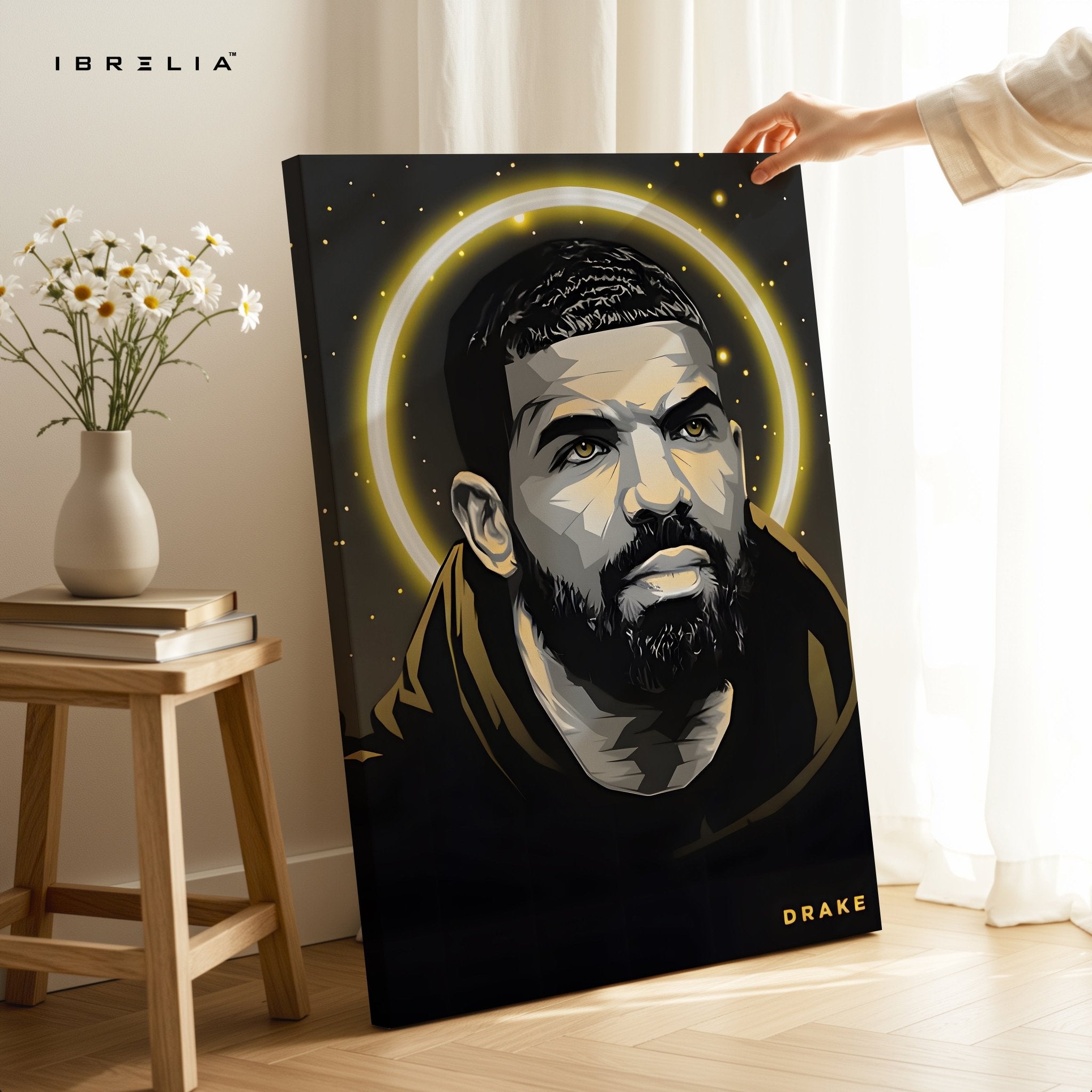 Drake Halo Portrait Wall Art – The Iconic Rap Legend | IBRELIA™ - IBRELIA