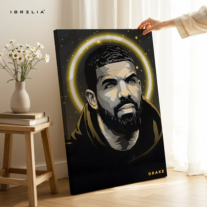 Drake Halo Portrait Wall Art – The Iconic Rap Legend | IBRELIA™ - IBRELIA