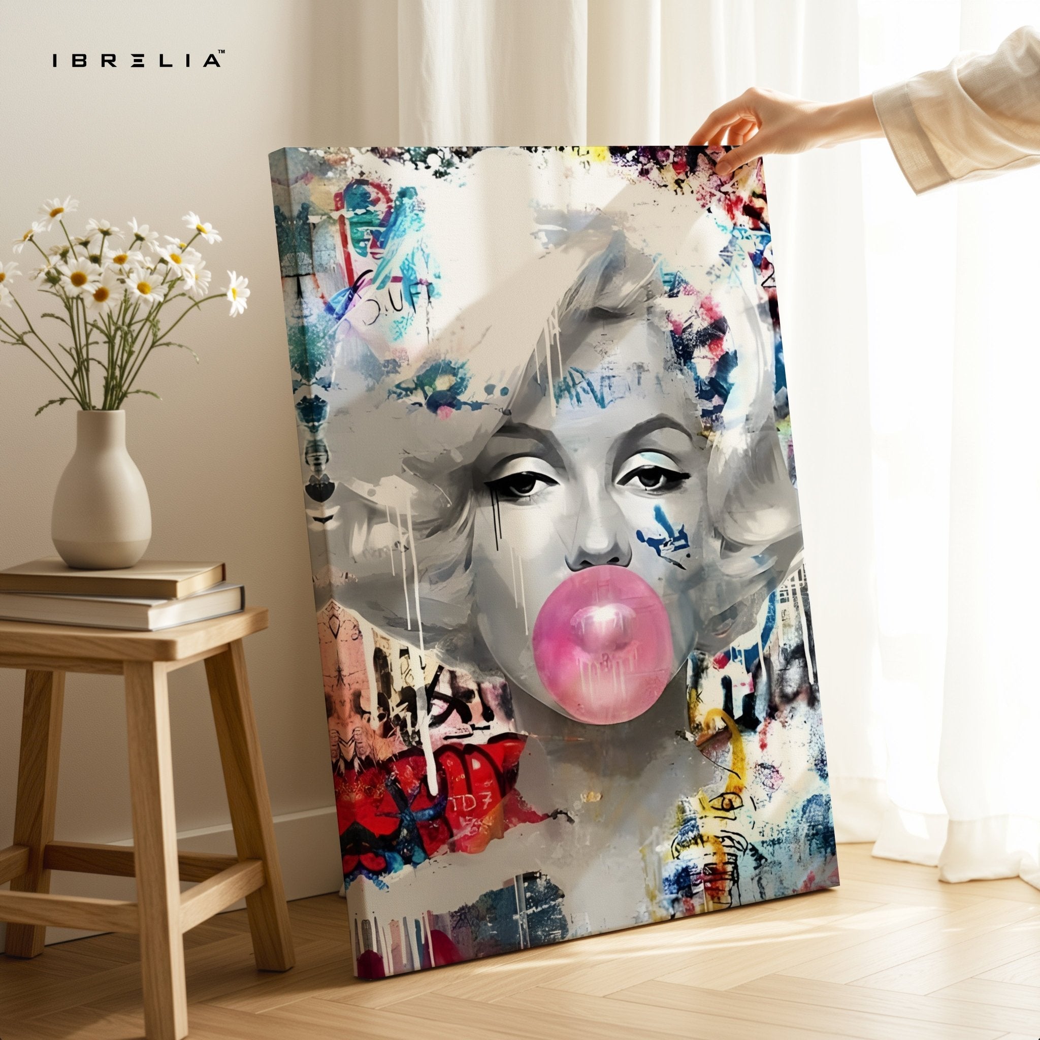 Marilyn Monroe “Bubblegum Graffiti” Wall Frame | 4K Ultra Wrap Frame Wall Art in Pakistan | IBRELIA™