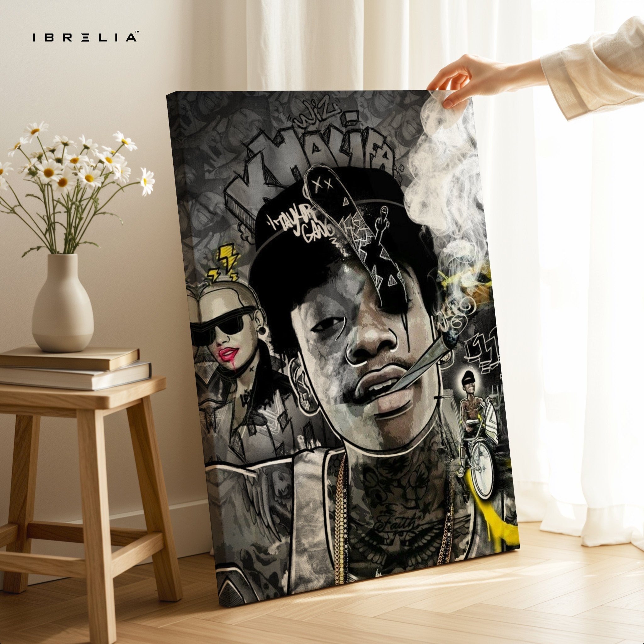 Wiz Khalifa Graffiti Wall Frame | 4K Ultra Wrap Frame Wall Art in Pakistan | IBRELIA™ - IBRELIA
