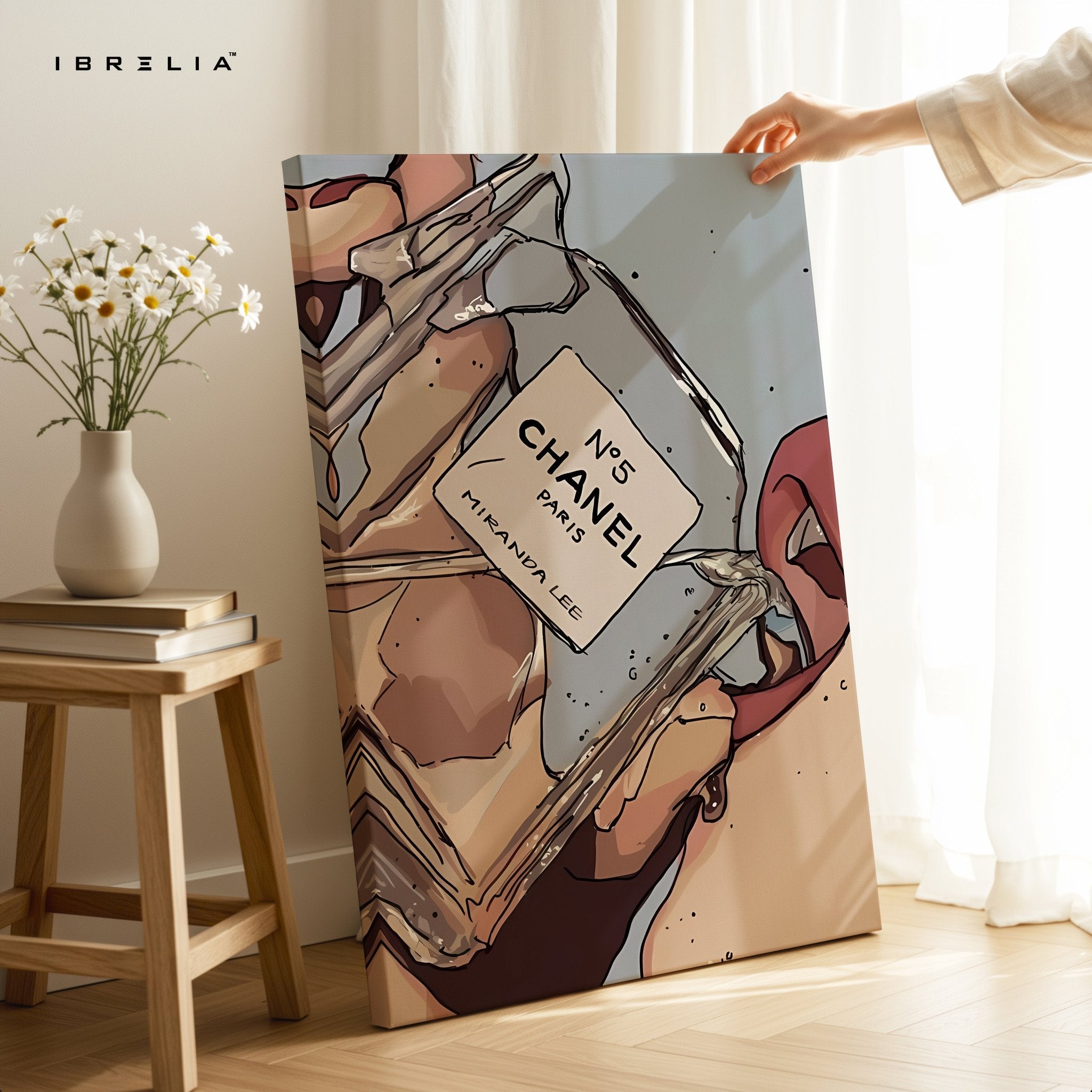 Chanel N°5 “Miranda Lee” Fashion Wall Art – Modern Luxury Pop Art | IBRELIA™ - IBRELIA