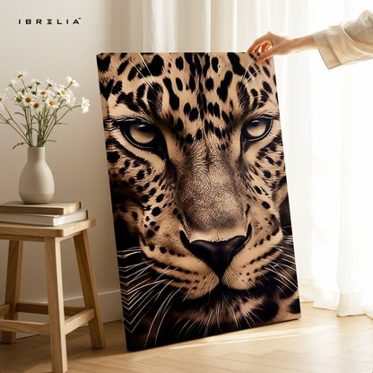 Golden Leopard Close - Up Wall Frame | 4K Ultra Wrap Frame Wall Art in Pakistan | IBRELIA™ - IBRELIA