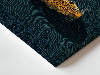Golden Leopard Dive Wall Frame | 4K Ultra Wrap Frame Wall Art in Pakistan | IBRELIA™ - IBRELIA