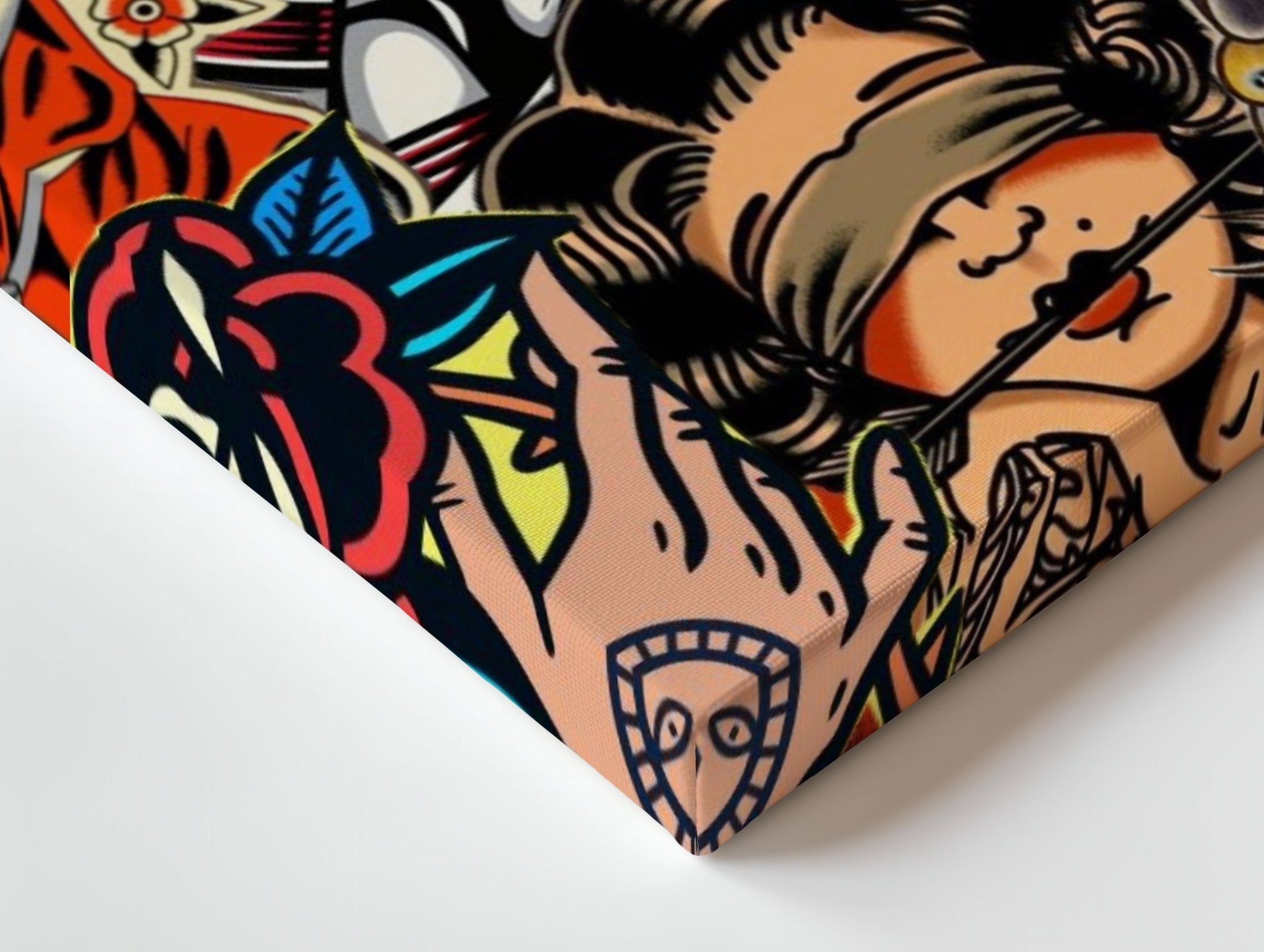 Graffiti Tattoo Collage Wall Frame | 4K Ultra Wrap Frame Wall Art in Pakistan | IBRELIA™ - IBRELIA
