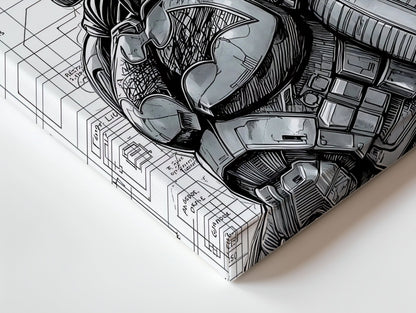 Blueprint Batman 4K Ultra HD Wall Art in Pakistan | IBRELIA™ - IBRELIA