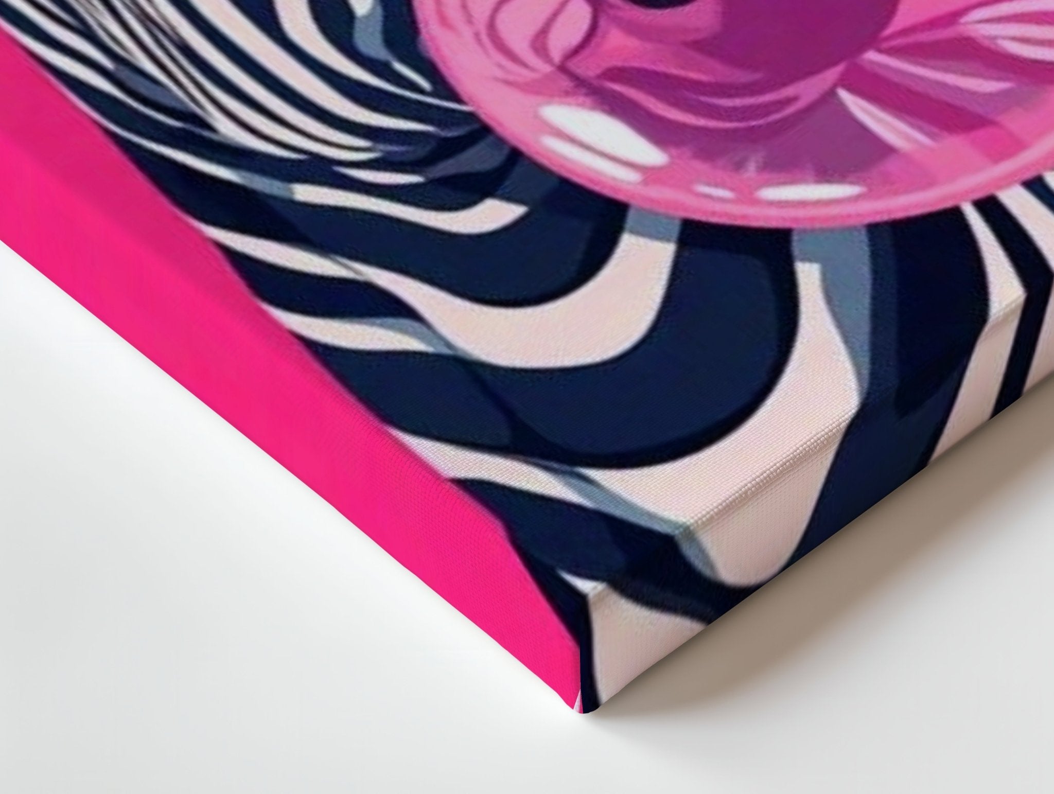 Bubblegum Zebra Wall Frame | 4K Ultra Wrap Frame Wall Art in Pakistan | IBRELIA™ - IBRELIA