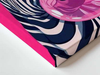 Bubblegum Zebra Wall Frame | 4K Ultra Wrap Frame Wall Art in Pakistan | IBRELIA™ - IBRELIA