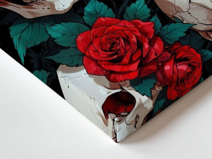 Skull & Roses Wall Frame | 4K Ultra Wrap Frame Wall Art in Pakistan | IBRELIA™ - IBRELIA