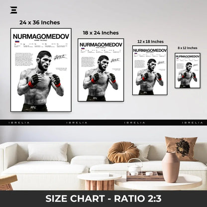 Premium Resin Coated Wall Art – Khabib Nurmagomedov Printed Signature Collectible Frame | IBRELIA Pakistan IBRELIA