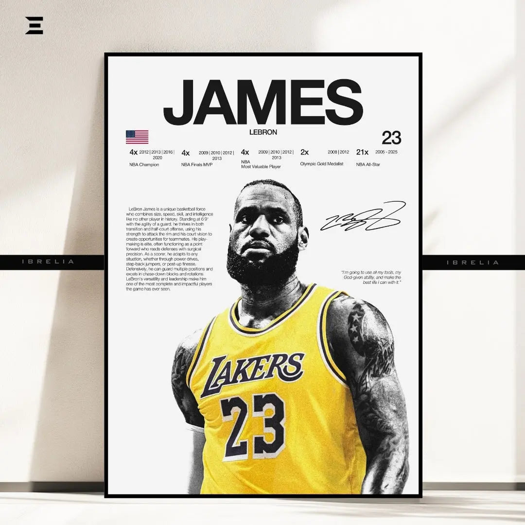 Premium Resin Coated Wall Art – LeBron James Printed Signature Collectible Frame | IBRELIA Pakistan IBRELIA