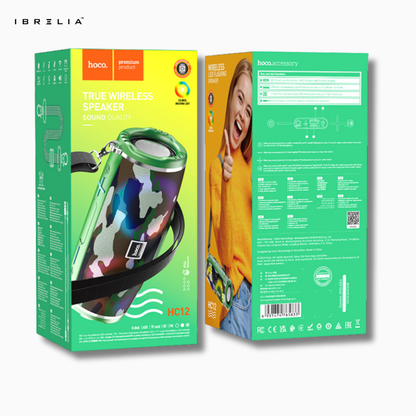 HOCO HC12 Sports BT Speaker – Powerful Dual 5W Portable Wireless Speaker with Colorful Lights | IBRELIA™