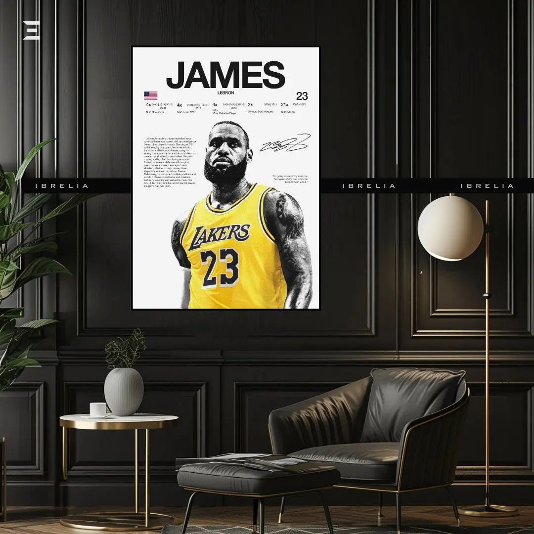 Premium Resin Coated Wall Art – LeBron James Printed Signature Collectible Frame | IBRELIA Pakistan IBRELIA
