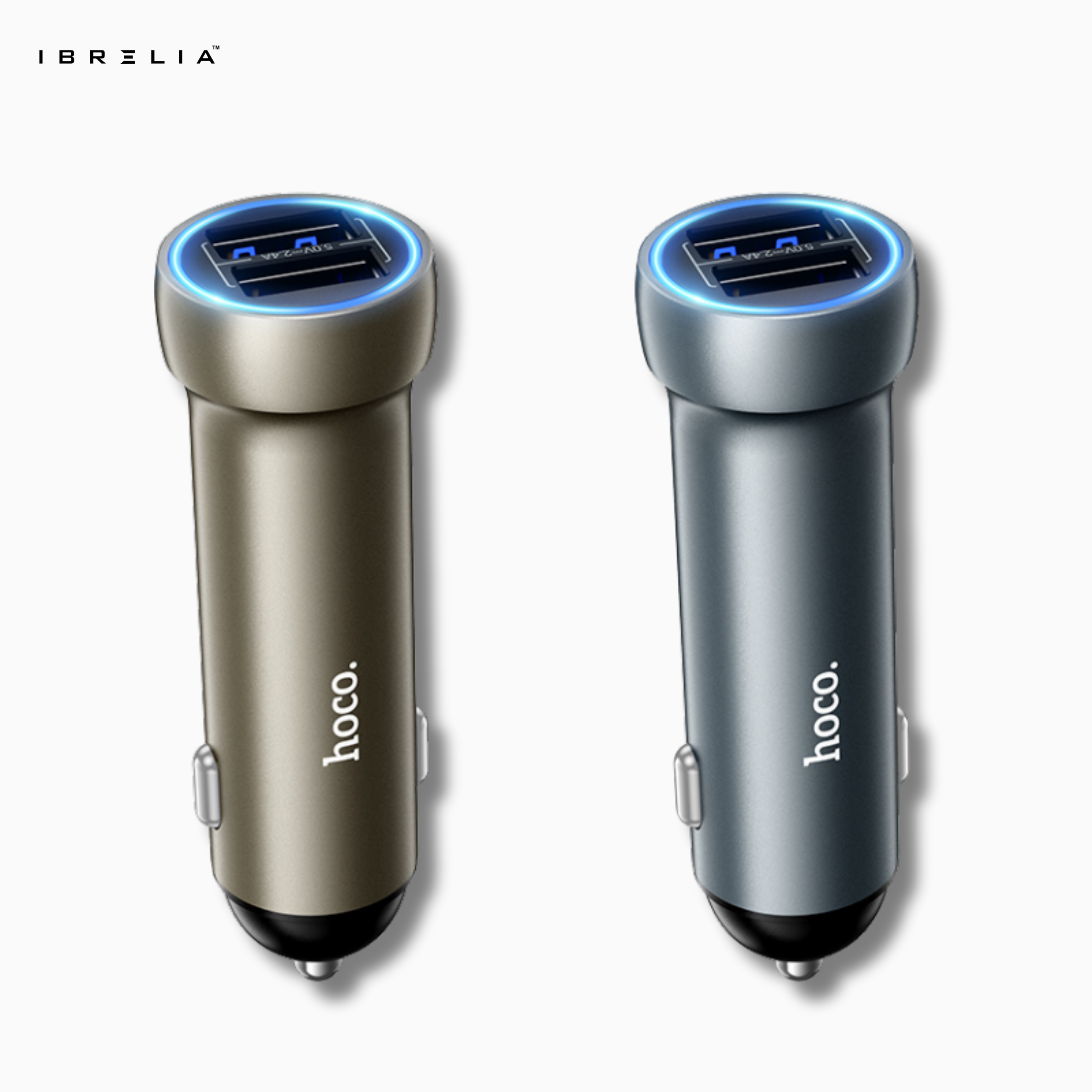 HOCO Z54 Prosperous 15.5W Extended Metal Dual-Port Car Charger | IBRELIA™