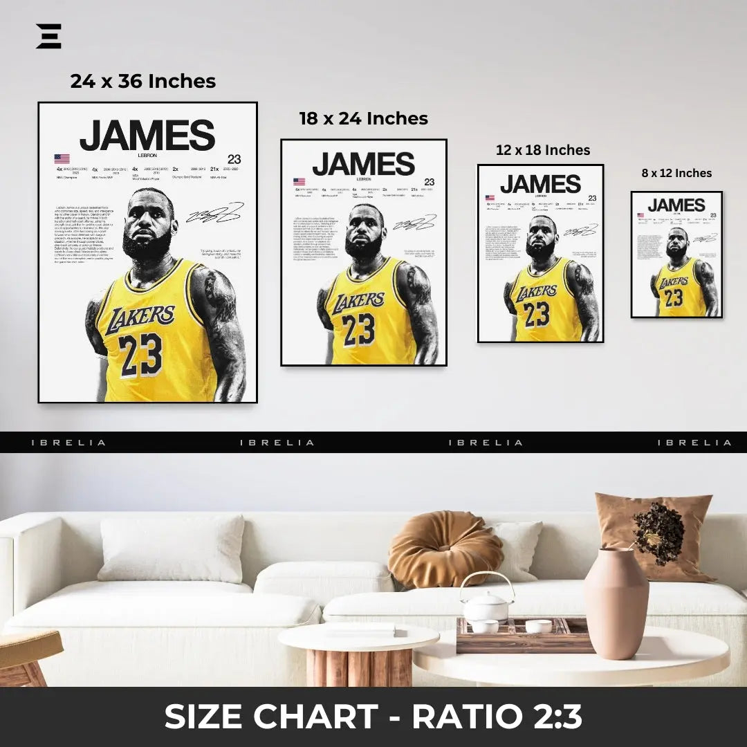 Premium Resin Coated Wall Art – LeBron James Printed Signature Collectible Frame | IBRELIA Pakistan IBRELIA