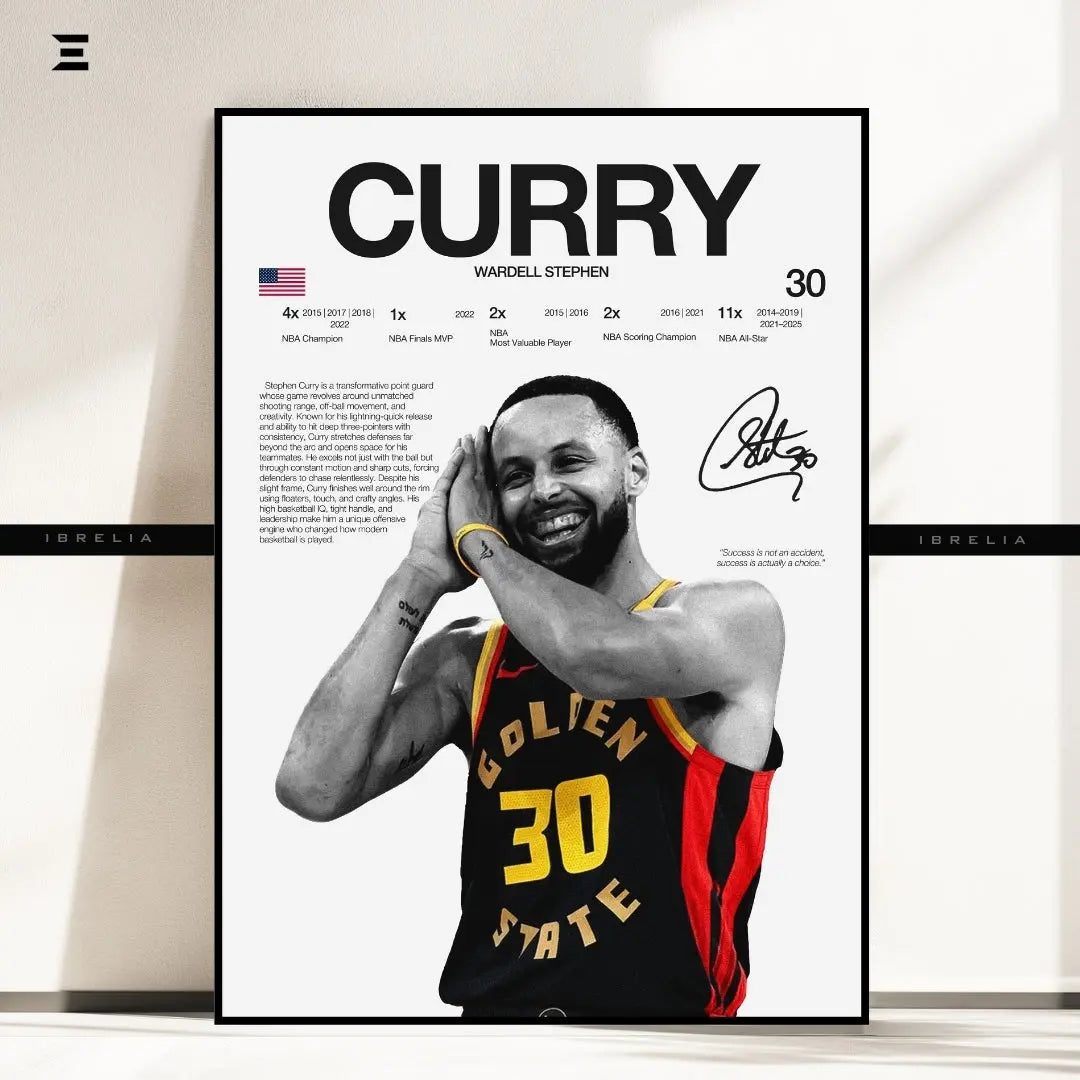 Premium Resin Coated Wall Art – Stephen Curry Printed Signature Collectible Frame | IBRELIA Pakistan IBRELIA