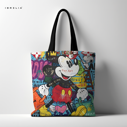 IBRELIA™ Pop Art Street Tote Bag – Graffiti Cartoon Style Premium Tote IBRELIA