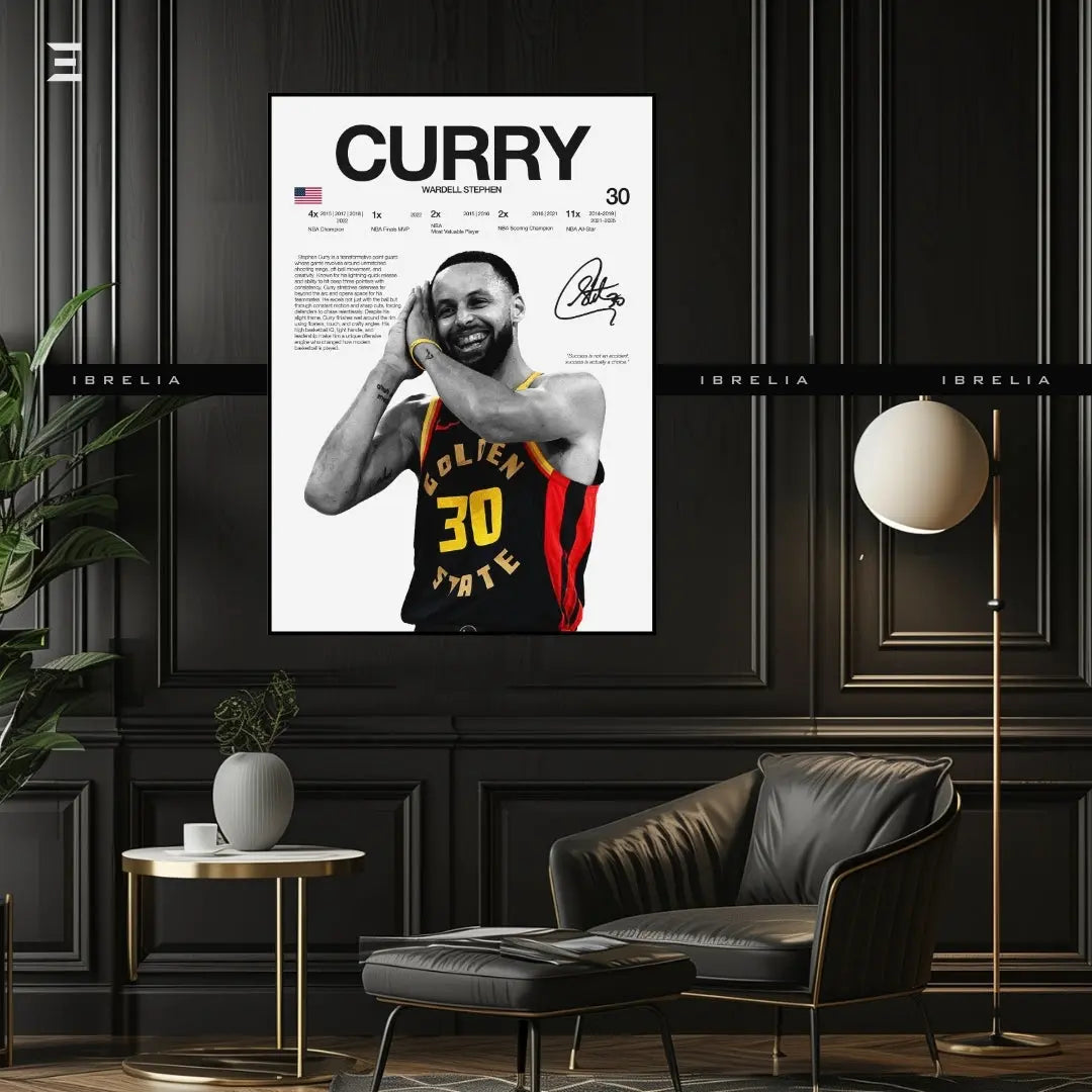 Premium Resin Coated Wall Art – Stephen Curry Printed Signature Collectible Frame | IBRELIA Pakistan IBRELIA