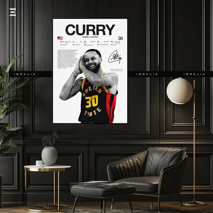 Premium Resin Coated Wall Art – Stephen Curry Printed Signature Collectible Frame | IBRELIA Pakistan IBRELIA