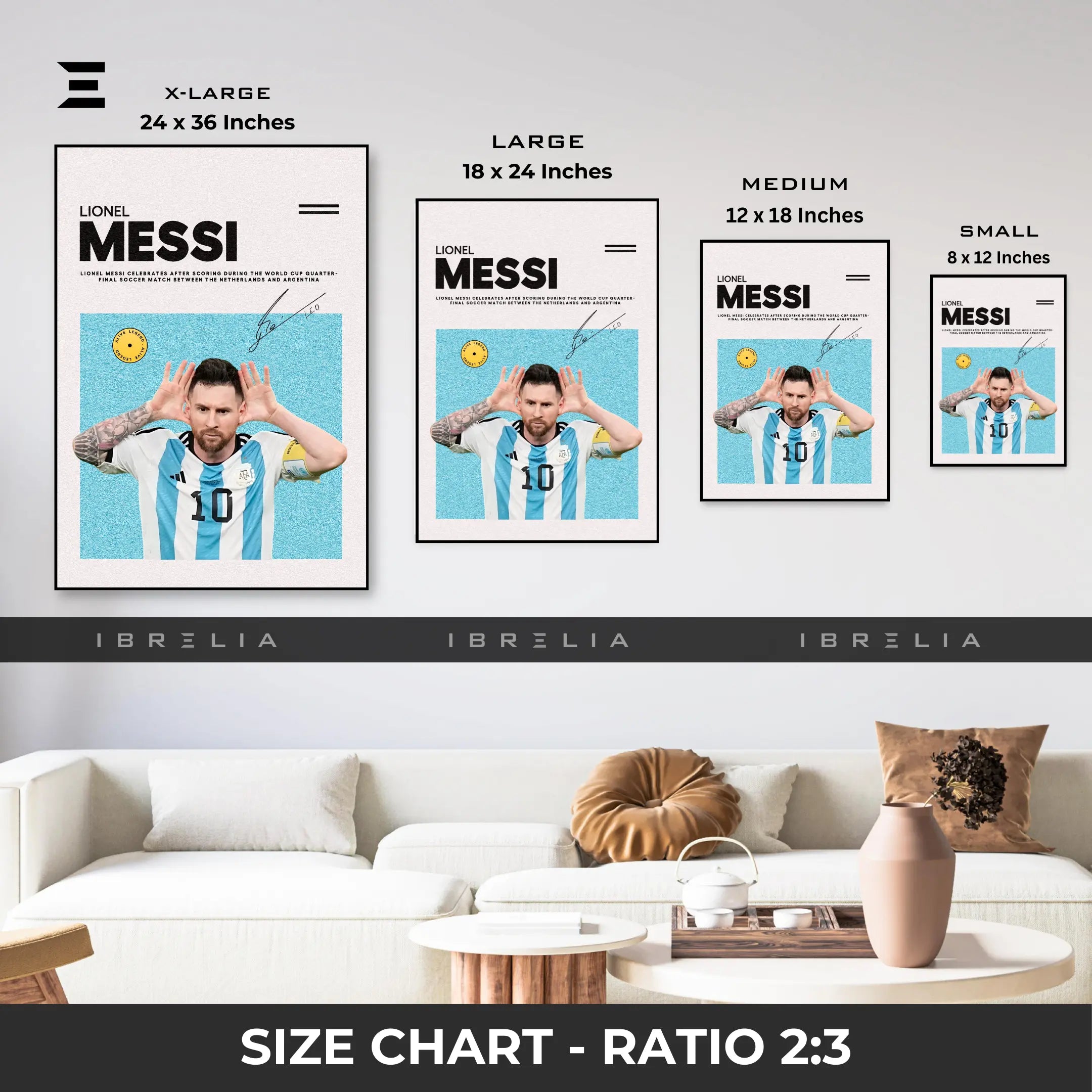Lionel Messi Resin Wall Art – “Quarter-Final Celebration” Edition | IBRELIA IBRELIA