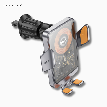 HOCO HW17 Automatic Clamping Wireless Car Charger – 15W Fast Charging Air Vent Holder | IBRELIA™